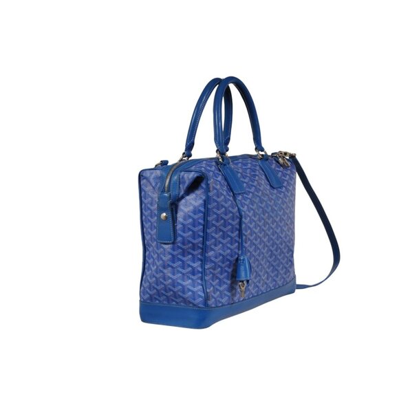 Goyard Victoria GM Blue Crossbody Travel Tote Duffle 55 Weekend Carry On Bag - Picture 4 of 16